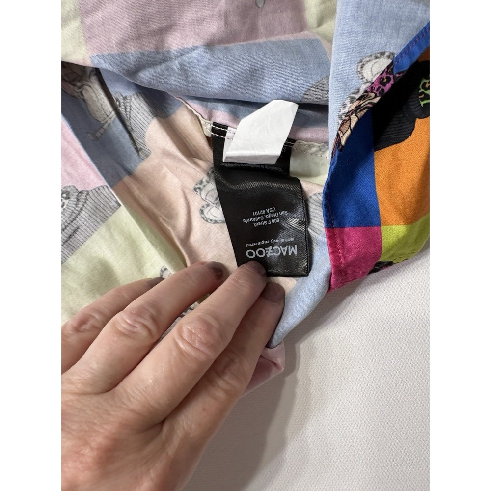 Maceoo Galileo Mens Colorful Ape Print Short Sleeve Cotton Button Up Shirt M - Picture 4 of 5